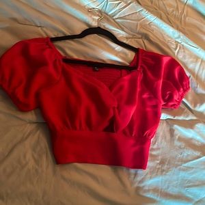 M Red Crop Top